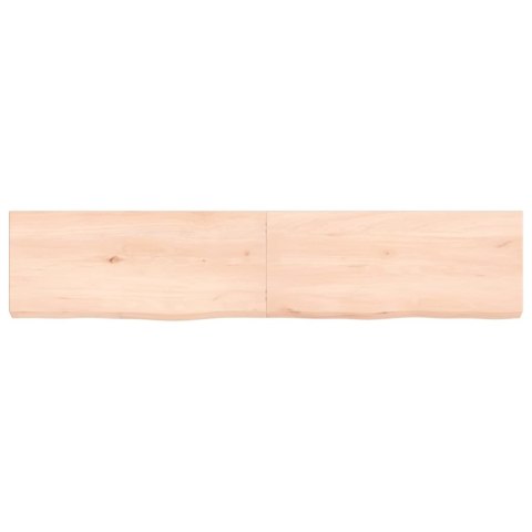 Półka, 140x30x(2-6) cm, surowe lite drewno dębowe
