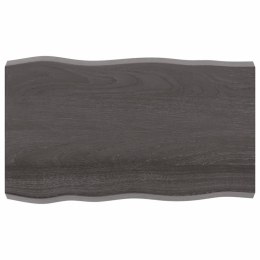 Blat ciemnobrązowy 100x60x(2-6) cm drewno z naturalną krawędzią
