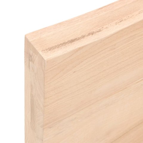 Półka, 140x30x(2-6) cm, surowe lite drewno dębowe