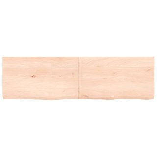 Półka, 140x40x(2-6) cm, surowe lite drewno dębowe