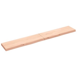 Półka, 200x30x(2-6) cm, surowe lite drewno dębowe