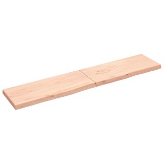 Półka, 200x40x(2-6) cm, surowe lite drewno dębowe