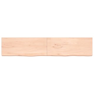 Półka, 200x40x(2-6) cm, surowe lite drewno dębowe
