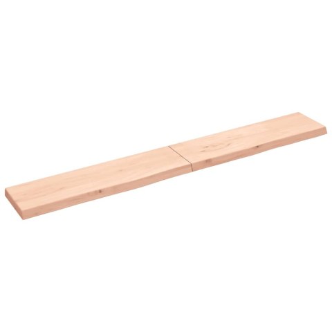 Półka, 220x30x(2-6) cm, surowe lite drewno dębowe