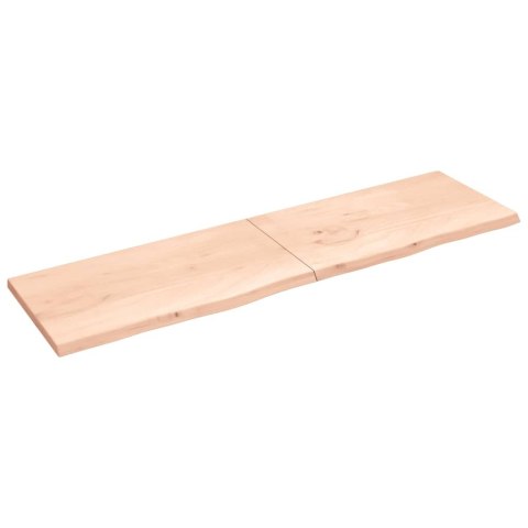 Półka, 220x60x(2-4) cm, surowe lite drewno dębowe