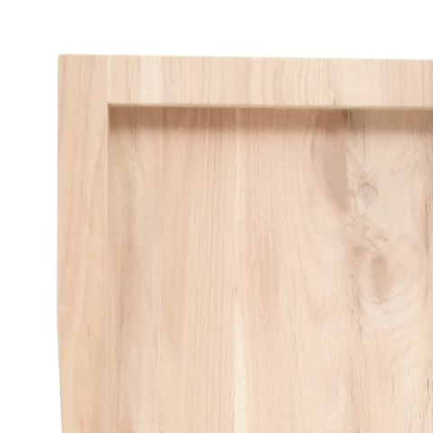 Półka, 220x60x(2-4) cm, surowe lite drewno dębowe