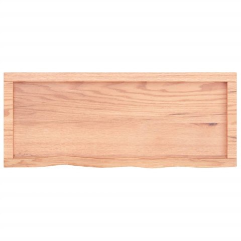 Półka, brązowa, 100x40x(2-6) cm, lakierowane lite drewno dębowe