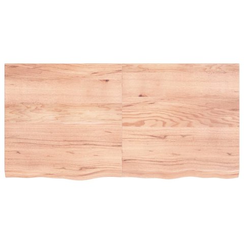 Półka, brązowa, 120x60x(2-4) cm, lakierowane lite drewno dębowe