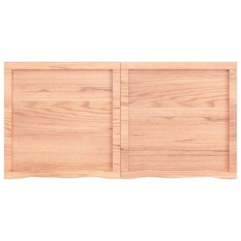 Półka, brązowa, 120x60x(2-4) cm, lakierowane lite drewno dębowe