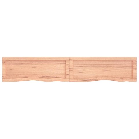Półka, brązowa, 160x30x(2-6) cm, lakierowane lite drewno dębowe
