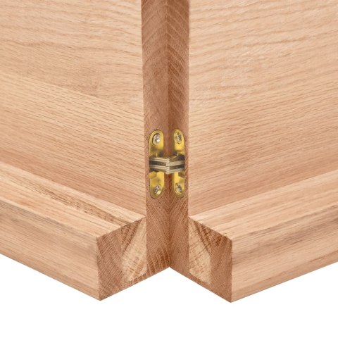 Półka, brązowa, 160x30x(2-6) cm, lakierowane lite drewno dębowe