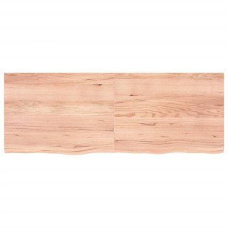 Półka, brązowa, 160x60x(2-4) cm, lakierowane lite drewno dębowe