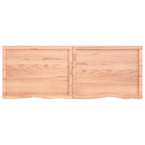 Półka, brązowa, 160x60x(2-4) cm, lakierowane lite drewno dębowe