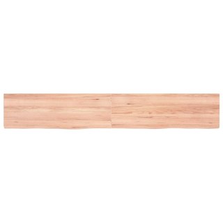 Półka, brązowa, 180x30x(2-4) cm, lakierowane lite drewno dębowe