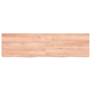 Półka, brązowa, 180x50x(2-6) cm, lakierowane lite drewno dębowe