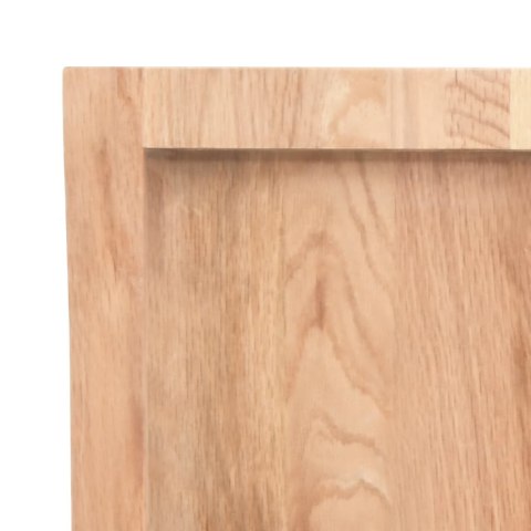 Półka, brązowa, 180x50x(2-6) cm, lakierowane lite drewno dębowe