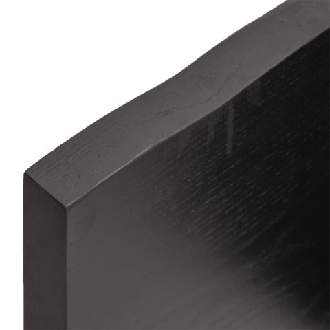 Półka, ciemnobrązowa, 100x40x(2-4) cm, wykończone drewno dębowe