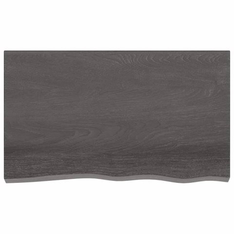 Półka, ciemnobrązowa, 100x60x(2-4) cm, wykończone drewno dębowe