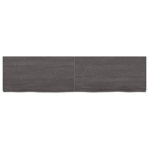 Półka, ciemnobrązowa, 120x30x(2-4) cm, wykończone drewno dębowe