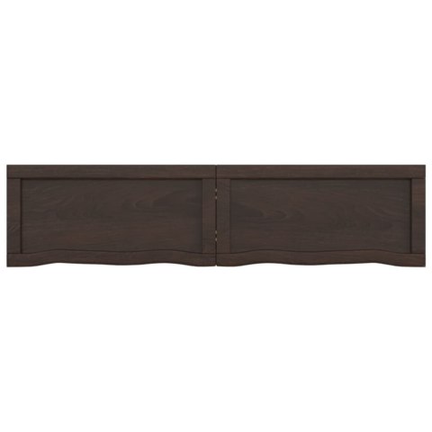 Półka, ciemnobrązowa, 120x30x(2-4) cm, wykończone drewno dębowe