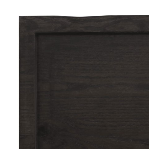 Półka, ciemnobrązowa, 120x60x(2-6) cm, wykończone drewno dębowe