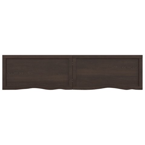 Półka, ciemnobrązowa, 160x40x(2-6) cm, wykończone drewno dębowe