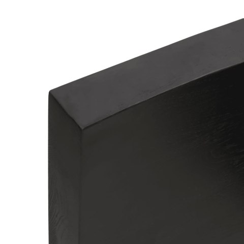 Półka, ciemnobrązowa, 160x40x(2-6) cm, wykończone drewno dębowe