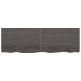 Półka, ciemnobrązowa, 160x50x(2-6) cm, wykończone drewno dębowe