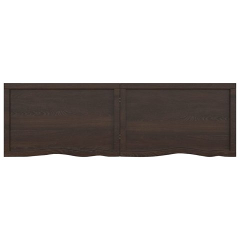Półka, ciemnobrązowa, 160x50x(2-6) cm, wykończone drewno dębowe