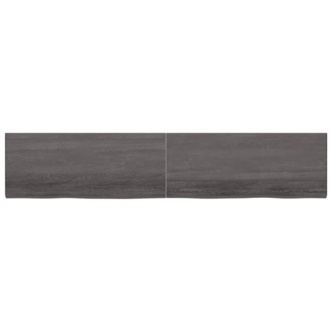 Półka, ciemnobrązowa, 200x40x(2-4) cm, wykończone drewno dębowe