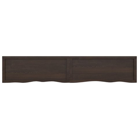 Półka, ciemnobrązowa, 200x40x(2-4) cm, wykończone drewno dębowe