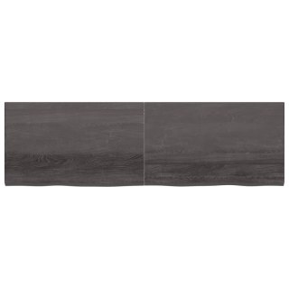 Półka, ciemnobrązowa, 200x60x(2-4) cm, wykończone drewno dębowe