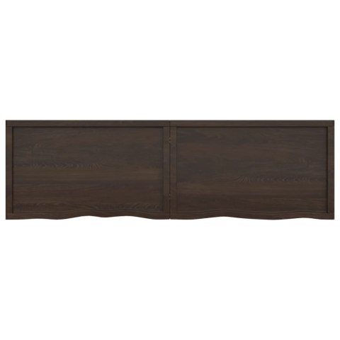 Półka, ciemnobrązowa, 200x60x(2-4) cm, wykończone drewno dębowe