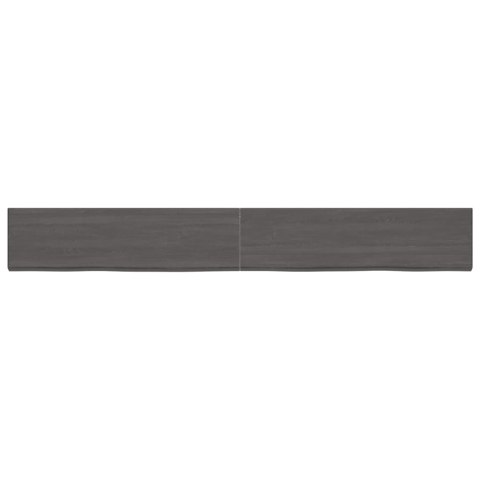 Półka, ciemnobrązowa, 220x30x(2-4) cm, wykończone drewno dębowe