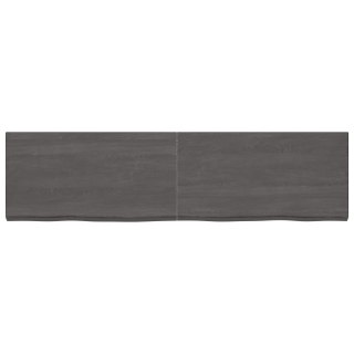 Półka, ciemnobrązowa, 220x60x(2-6) cm, wykończone drewno dębowe