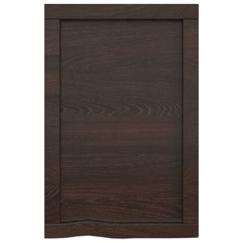 Półka, ciemnobrązowa, 40x60x(2-4) cm, wykończone drewno dębowe