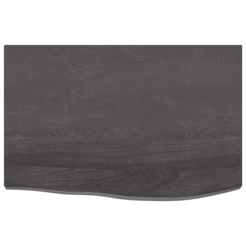 Półka, ciemnobrązowa, 60x40x(2-4) cm, wykończone drewno dębowe