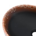 Umywalka nablatowa, czarno-pomarańczowa, owalna, 47x33x13 cm