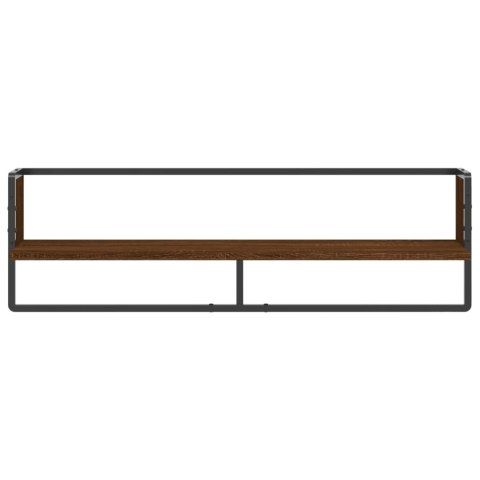 Półka ścienna z drążkiem, brązowy dąb, 100x25x30 cm