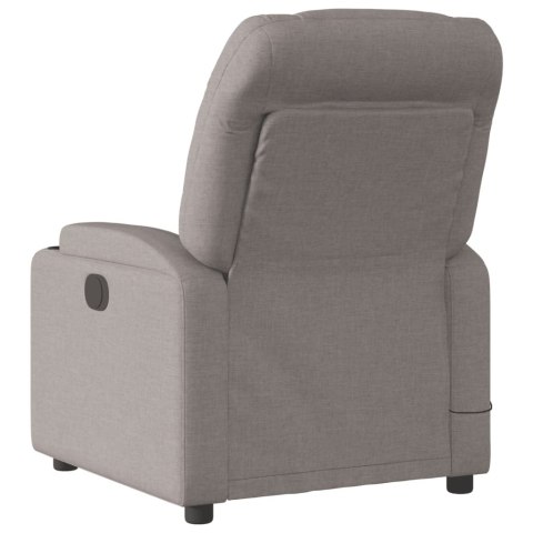 Rozkładany fotel masujący, taupe, obity tkaniną