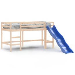 Rama łóżka dla dzieci ze zjeżdżalnią, 90x190 cm, lita sosna