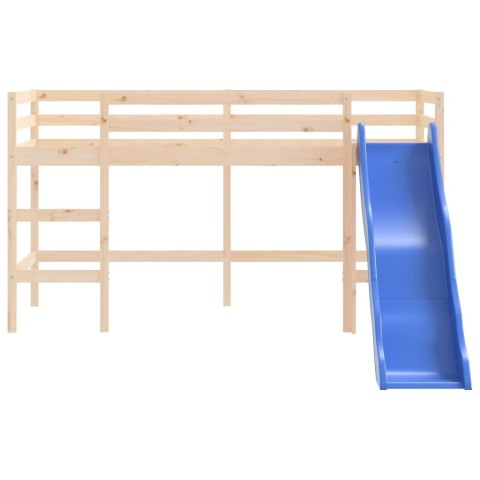 Rama łóżka dla dzieci ze zjeżdżalnią, 90x190 cm, lita sosna