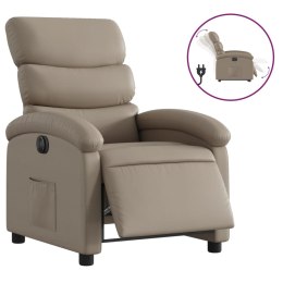 Elektryczny fotel rozkładany, cappuccino, obity sztuczną skórą
