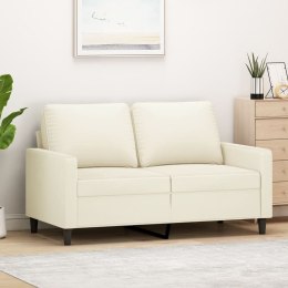 Sofa 2-osobowa, kremowy, 120 cm, tapicerowana aksamitem