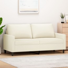 Sofa 2-osobowa, kremowy, 140 cm, tapicerowana aksamitem