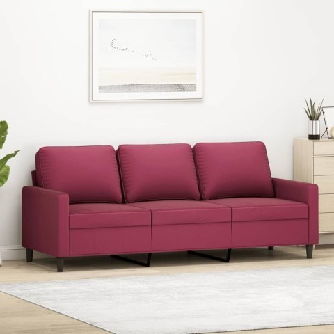 Sofa 3-osobowa, winna czerwień, 180 cm, obita aksamitem