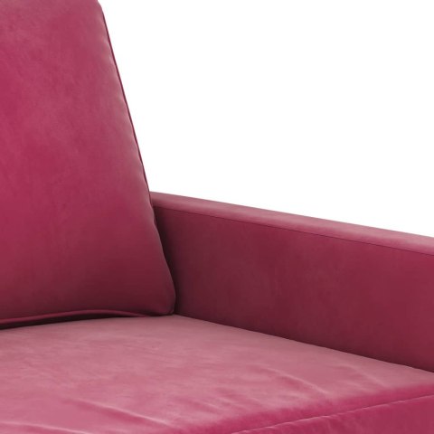 Sofa 3-osobowa, winna czerwień, 180 cm, obita aksamitem