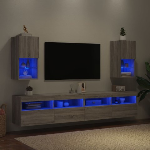 Szafki pod TV z LED, 2 szt. szary dąb sonoma, 30,5x30x60 cm