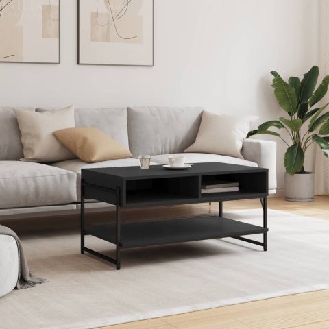 Stolik kawowy, czarny, 90x50x45 cm, materiał drewnopochodny