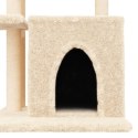 Drapak dla kota, z sizalowymi słupkami, kremowy, 83,5 cm